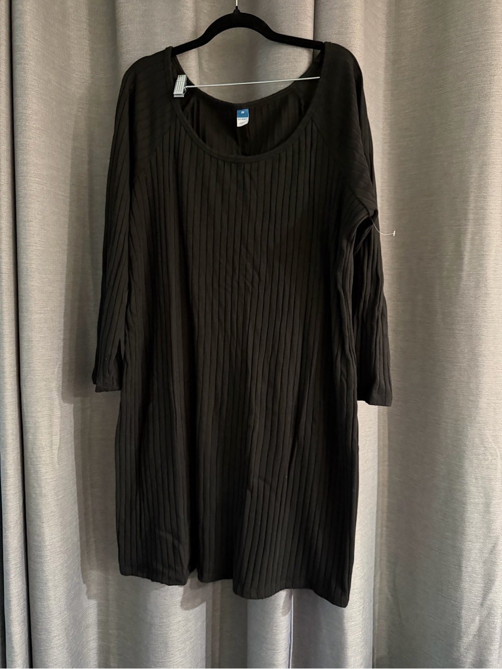 Black Ribbed Scoop Neck Dress - old navy